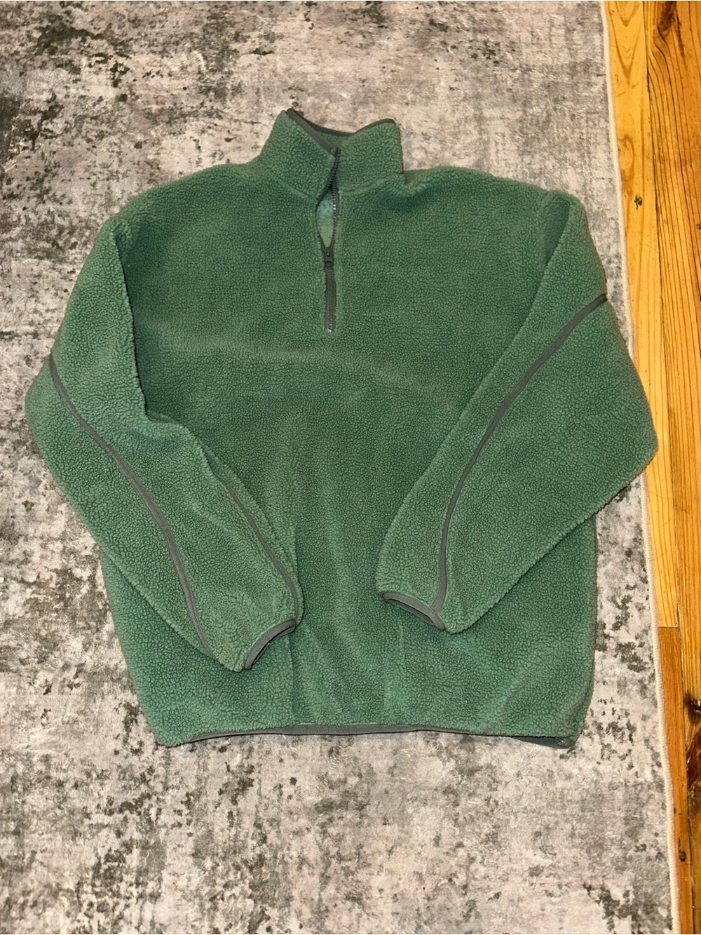 ASOS Men's Green Half-Zip Fleece Pullover